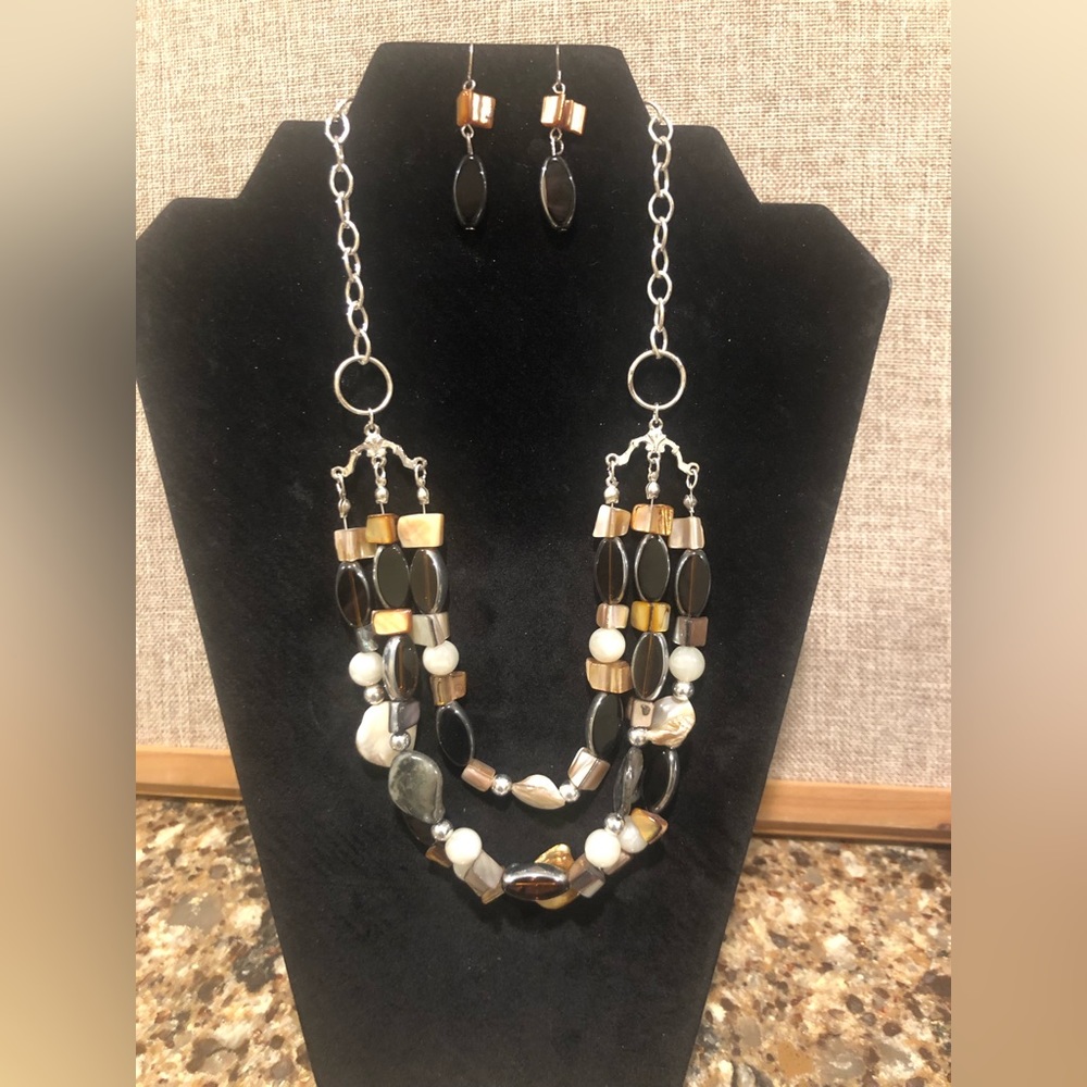 Necklace and earring set.